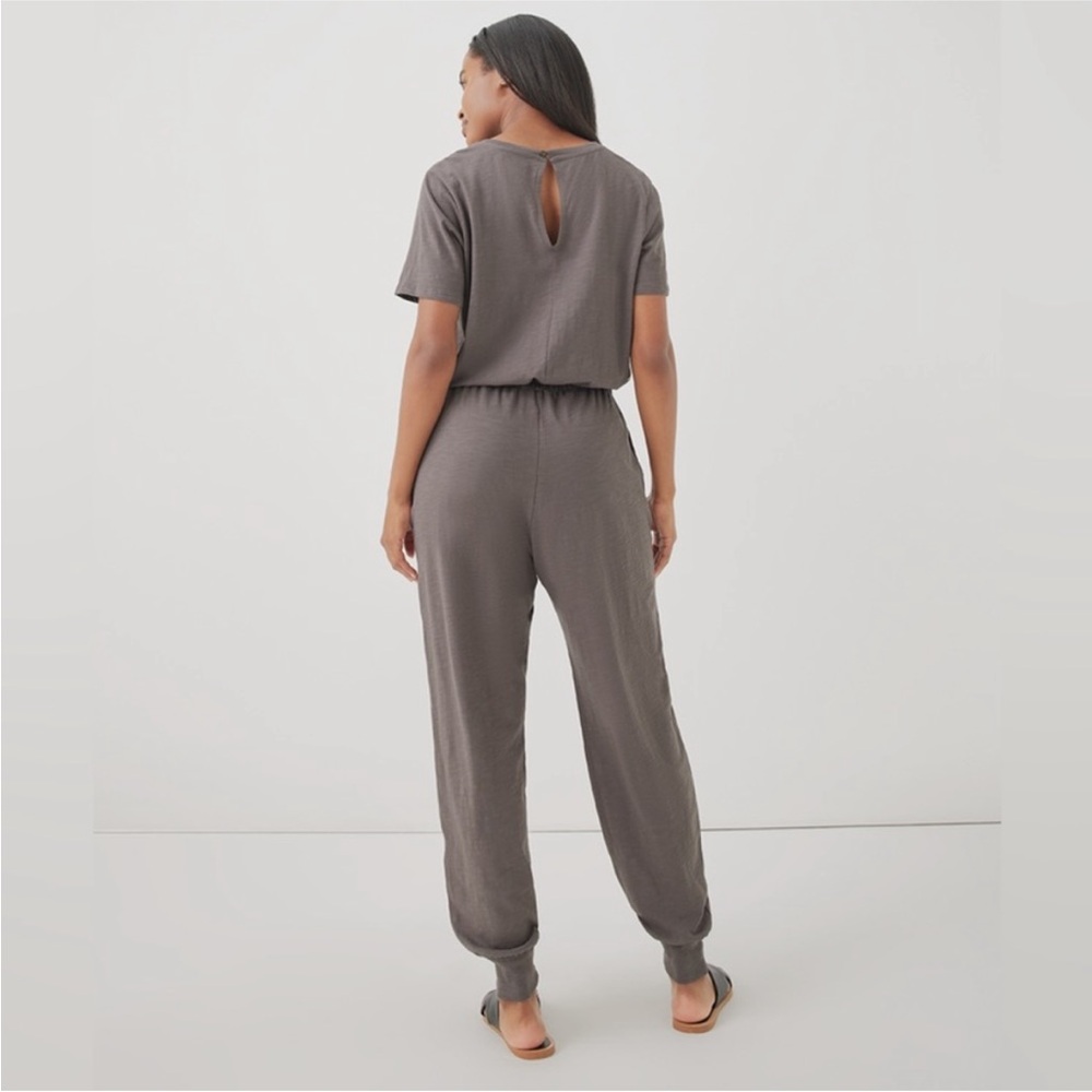 Pact The House Organic Cotton Slub Jumpsuit Dark Teal M - Picture 3 of 8